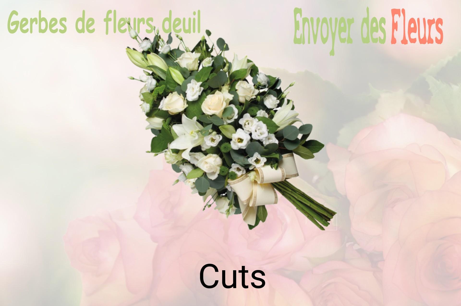 Gerbe de fleurs de deuil livrée à Cuts